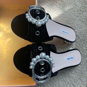 SOLD!!! Miu Miu Black Pearl Mules (Calzature Donna)